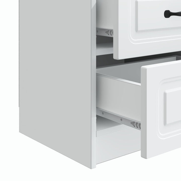 Natskab 2 pcs Hvid 43 x 34,5 x 44,5 cm Konstrueret træ