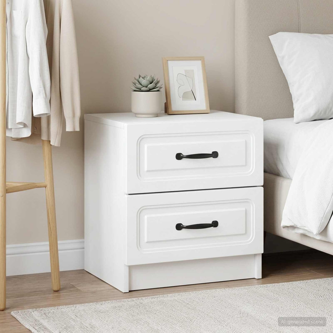 Natskab 2 pcs Hvid 43 x 34,5 x 44,5 cm Konstrueret træ