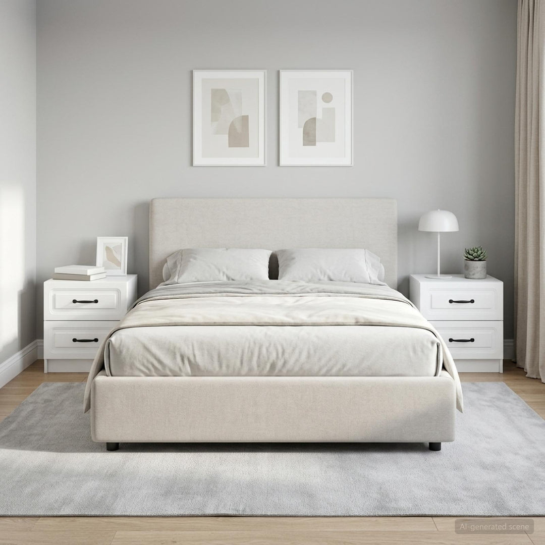 Natskab 2 pcs Hvid 43 x 34,5 x 44,5 cm Konstrueret træ