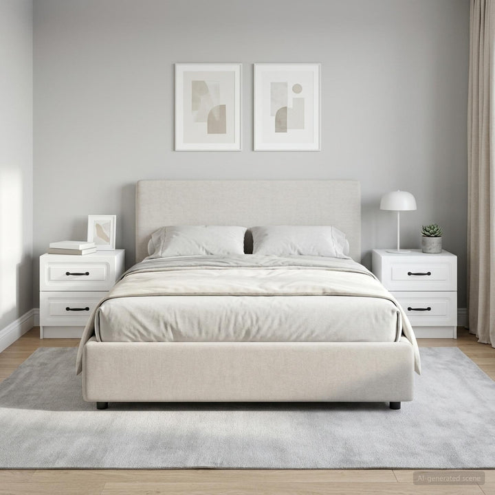 Natskab 2 pcs Hvid 43 x 34,5 x 44,5 cm Konstrueret træ