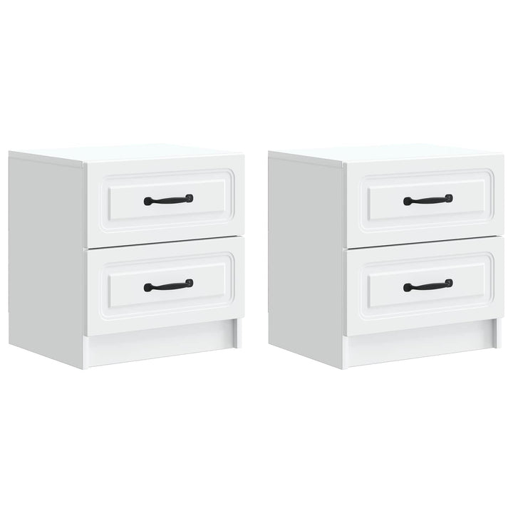 Natskab 2 pcs Hvid 43 x 34,5 x 44,5 cm Konstrueret træ