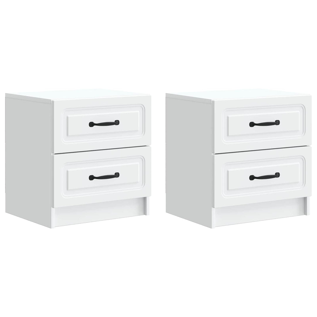 Natskab 2 pcs Hvid 43 x 34,5 x 44,5 cm Konstrueret træ