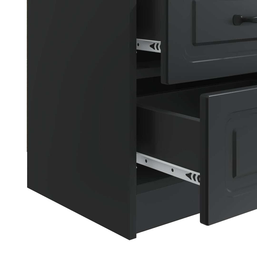 Natskab 2 pcs Sort 43 x 34,5 x 44,5 cm Konstrueret træ
