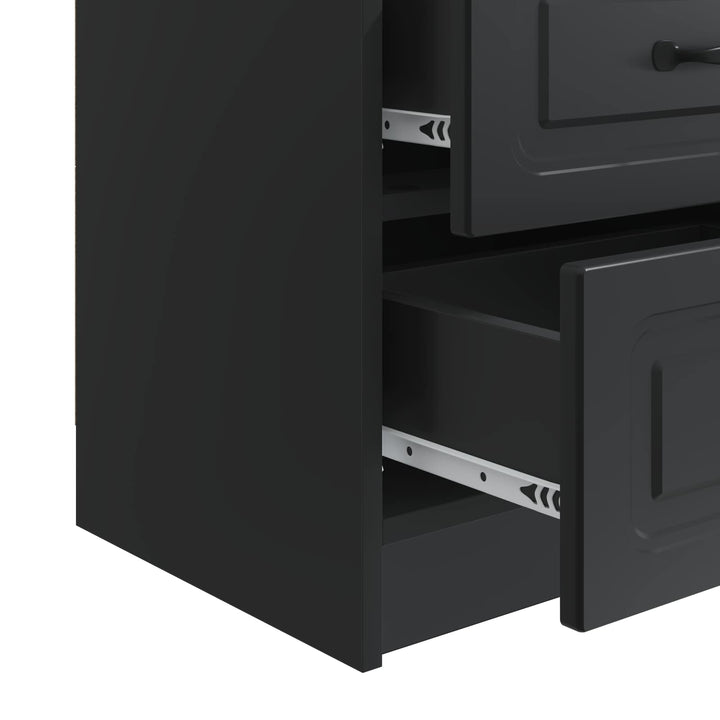 Natskab 2 pcs Sort 43 x 34,5 x 44,5 cm Konstrueret træ