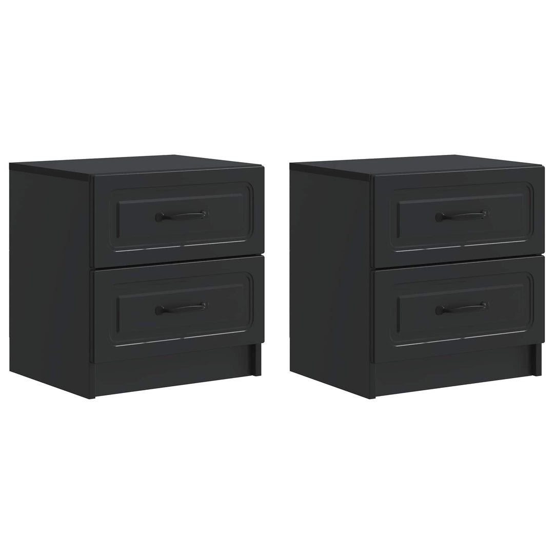 Natskab 2 pcs Sort 43 x 34,5 x 44,5 cm Konstrueret træ