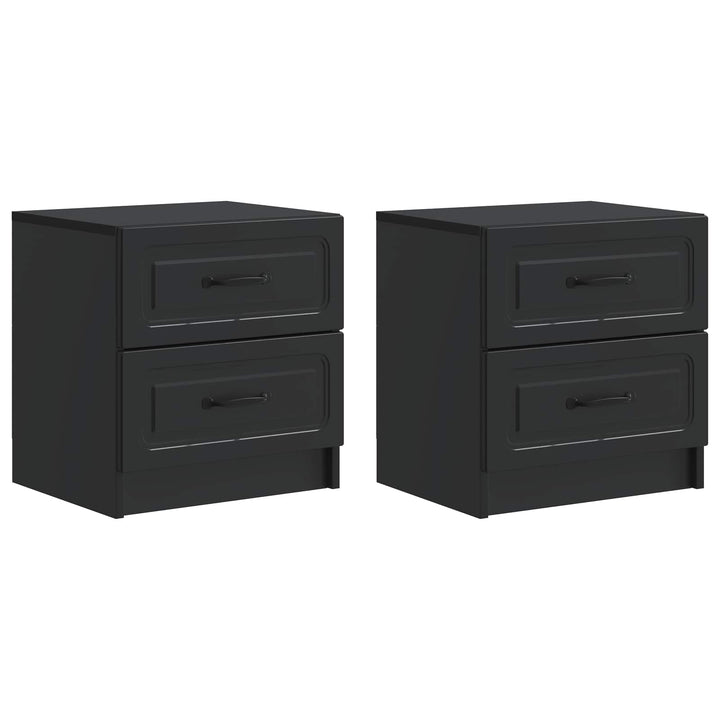 Natskab 2 pcs Sort 43 x 34,5 x 44,5 cm Konstrueret træ