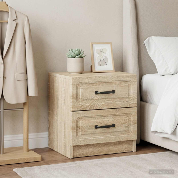 Natskab 2 pcs Sonoma-eg 43 x 34,5 x 44,5 cm Konstrueret træ