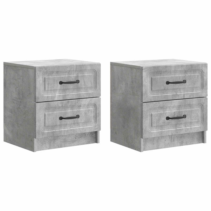 Natskab 2 pcs Betongrå 43 x 34,5 x 44,5 cm Konstrueret træ