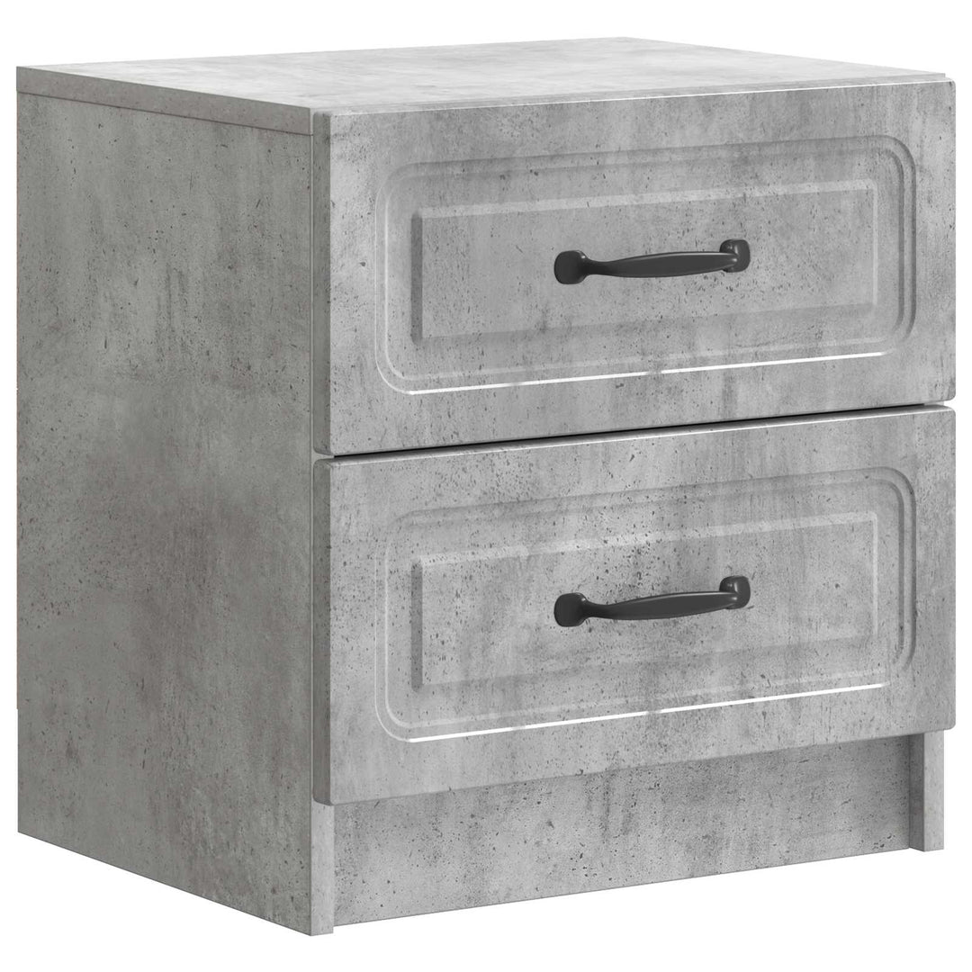Natskab 2 pcs Betongrå 43 x 34,5 x 44,5 cm Konstrueret træ