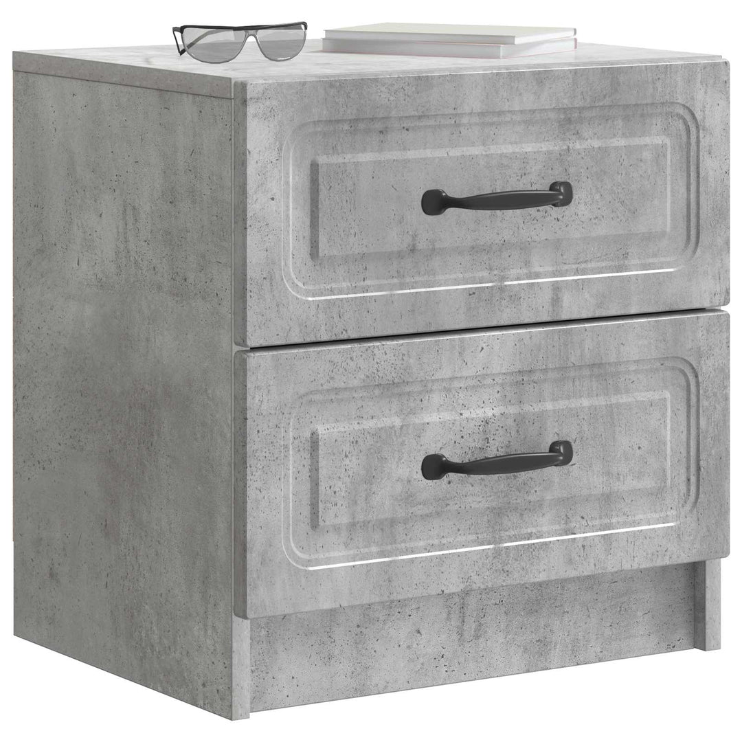 Natskab 2 pcs Betongrå 43 x 34,5 x 44,5 cm Konstrueret træ