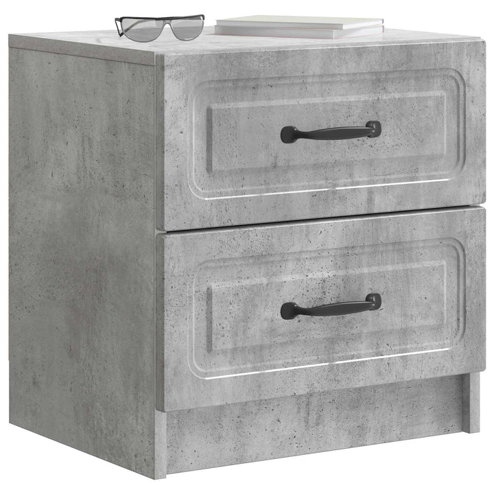 Natskab 2 pcs Betongrå 43 x 34,5 x 44,5 cm Konstrueret træ