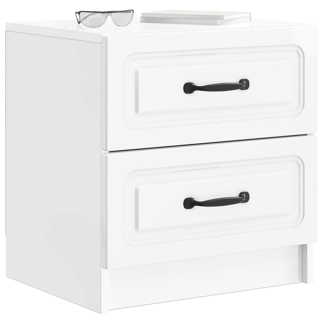 Natskab 2 pcs Hvid højglans 43 x 34,5 x 44,5 cm Konstrueret træ