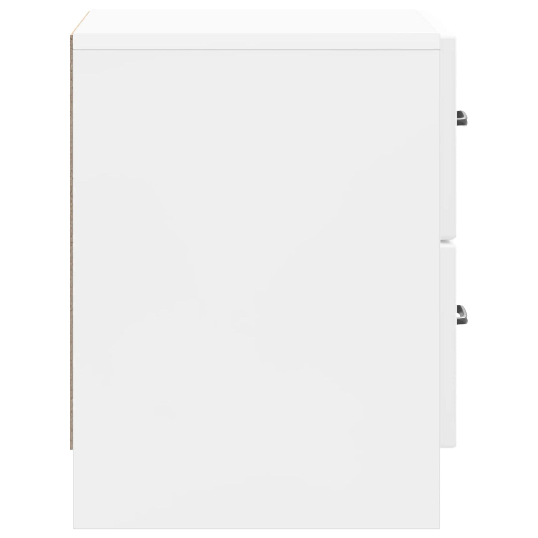 Natskab 2 pcs Hvid højglans 43 x 34,5 x 44,5 cm Konstrueret træ