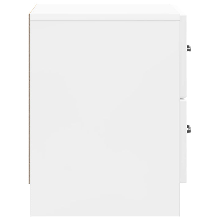 Natskab 2 pcs Hvid højglans 43 x 34,5 x 44,5 cm Konstrueret træ