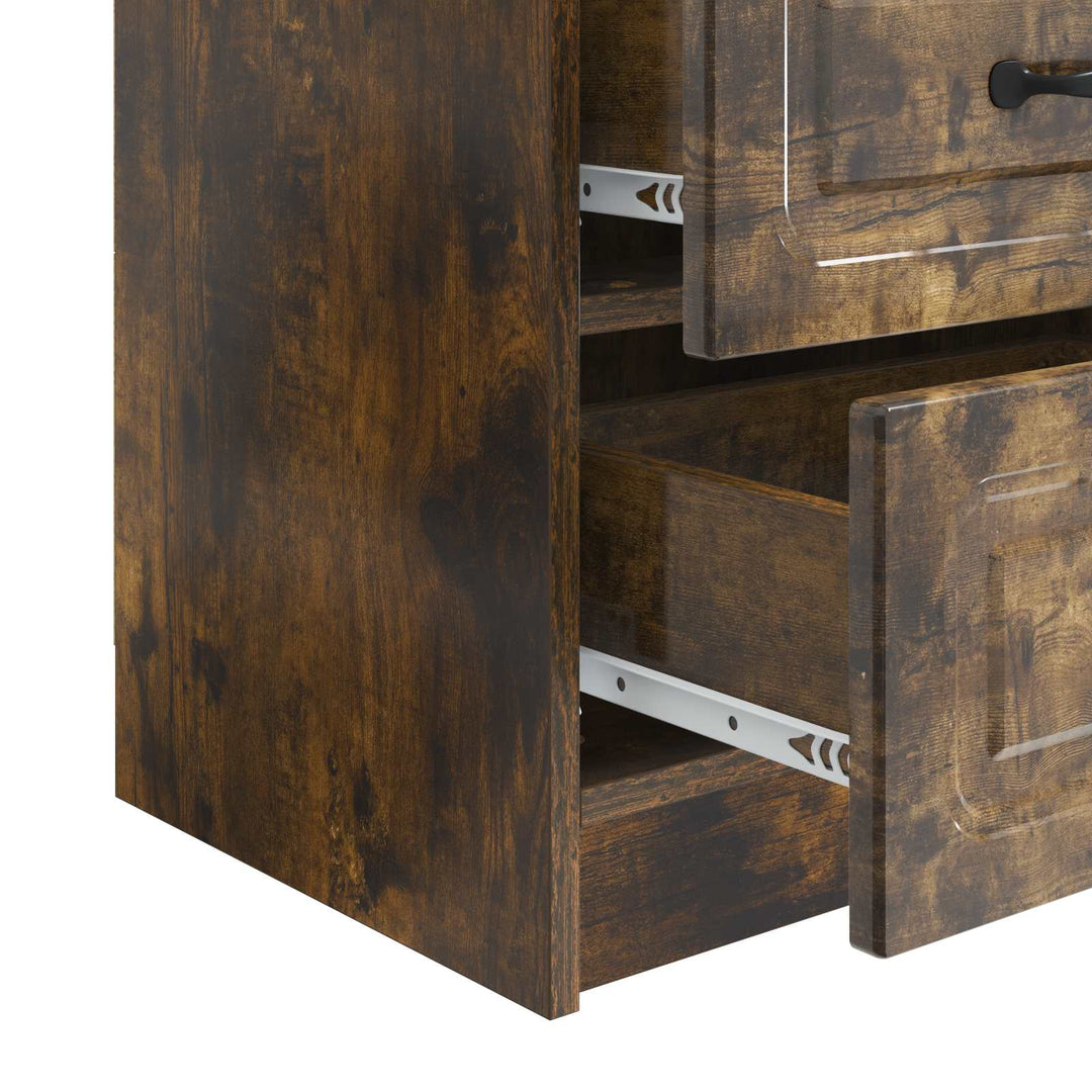 Natskab 2 pcs Røget eg 43 x 34,5 x 44,5 cm Konstrueret træ
