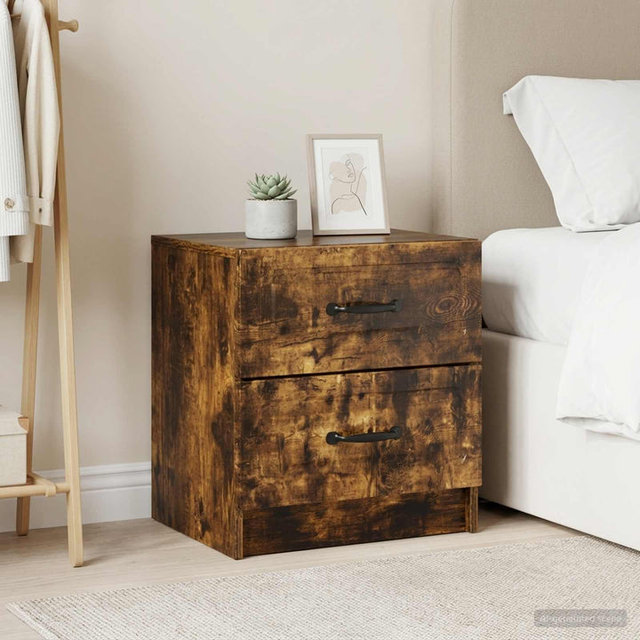 Natskab 2 pcs Røget eg 43 x 34,5 x 44,5 cm Konstrueret træ