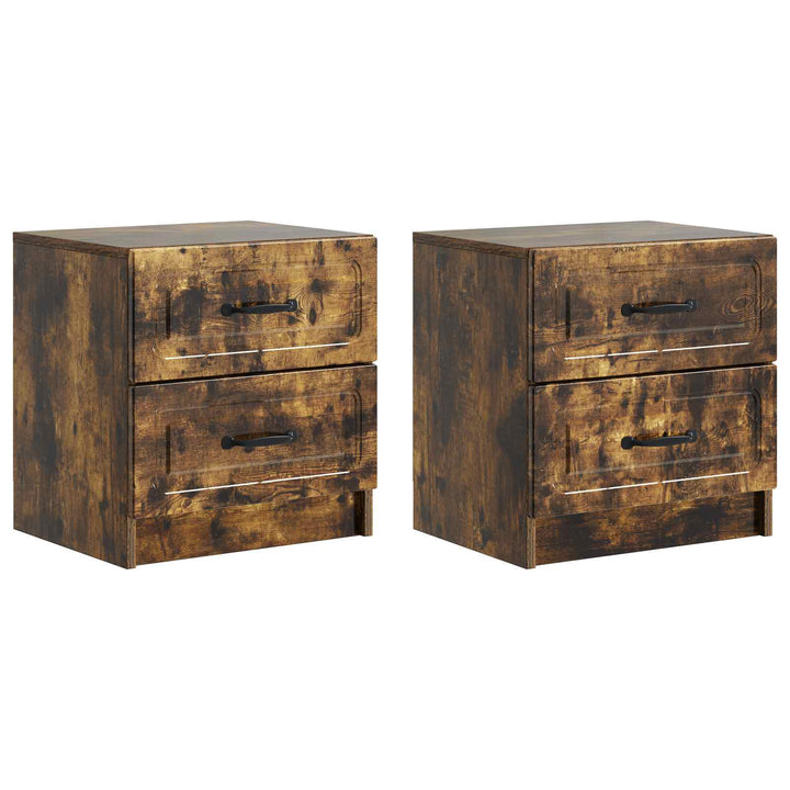 Natskab 2 pcs Røget eg 43 x 34,5 x 44,5 cm Konstrueret træ