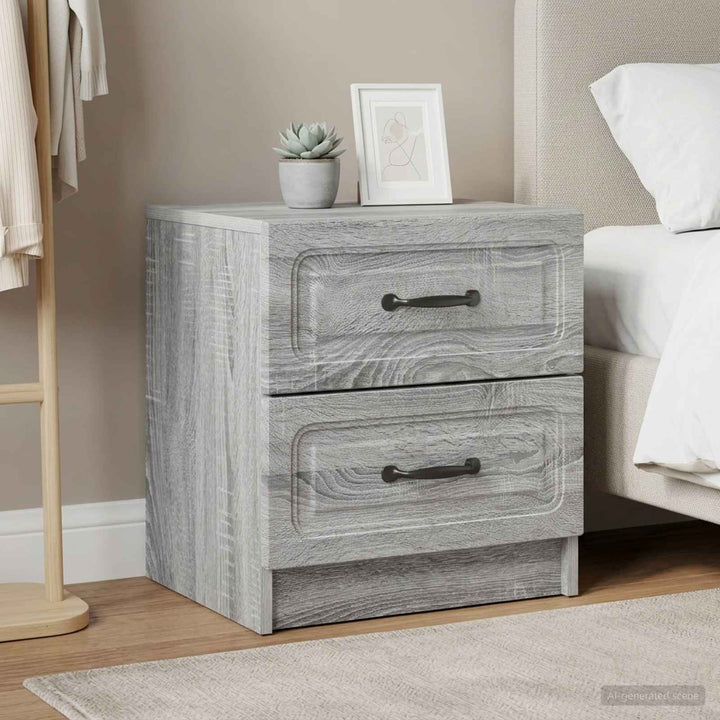 Natskab 2 pcs Grå sonoma-eg 43 x 34,5 x 44,5 cm Konstrueret træ