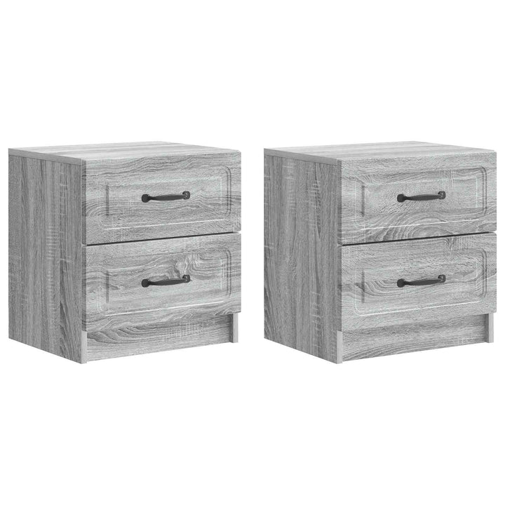 Natskab 2 pcs Grå sonoma-eg 43 x 34,5 x 44,5 cm Konstrueret træ