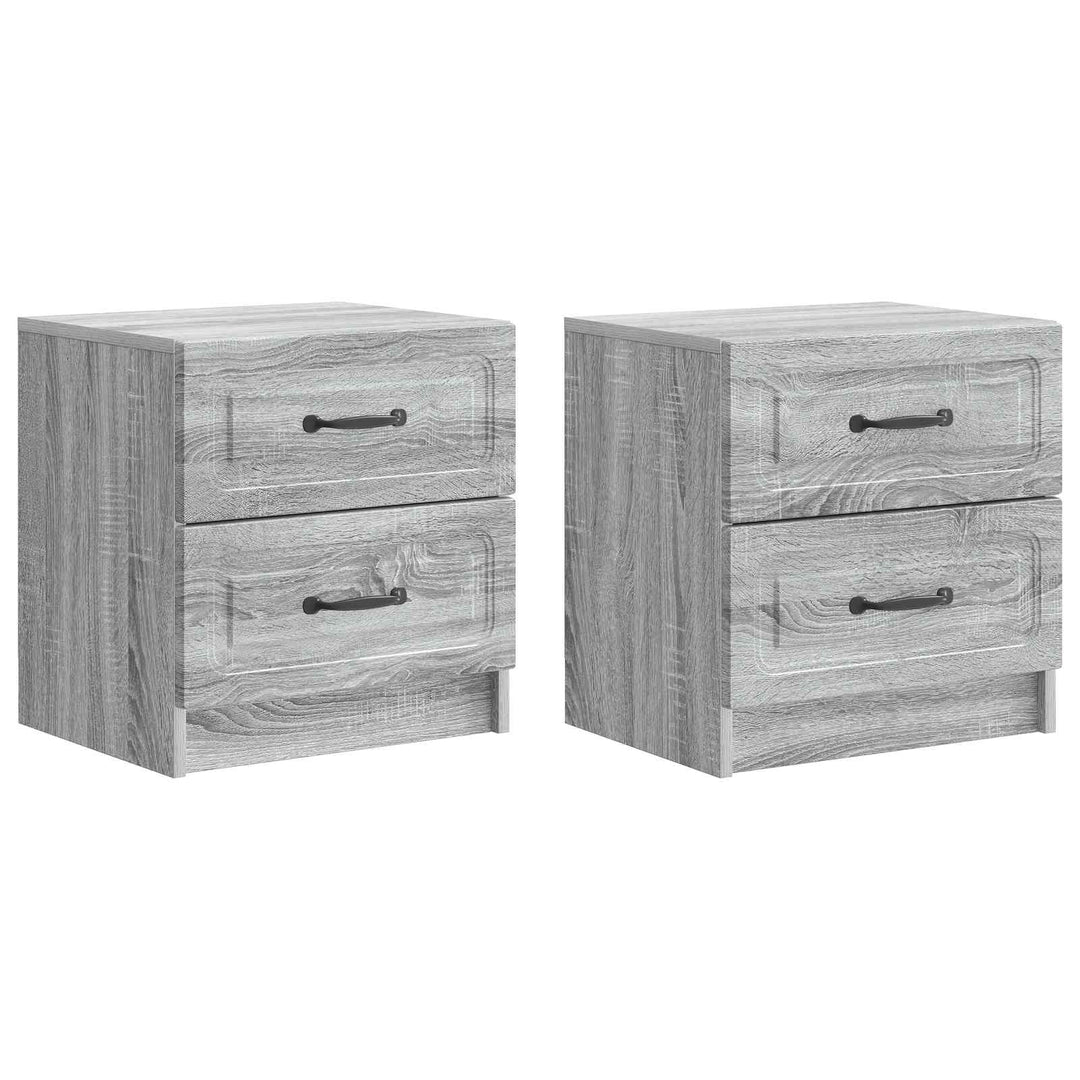 Natskab 2 pcs Grå sonoma-eg 43 x 34,5 x 44,5 cm Konstrueret træ