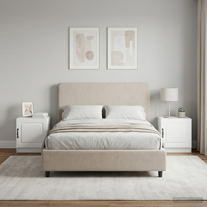 Natskab 2 pcs Hvid 43 x 34,5 x 47 cm Konstrueret træ