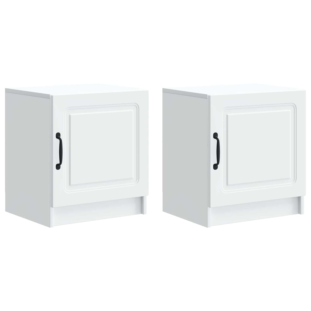 Natskab 2 pcs Hvid 43 x 34,5 x 47 cm Konstrueret træ