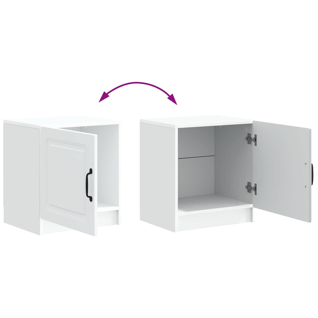 Natskab 2 pcs Hvid 43 x 34,5 x 47 cm Konstrueret træ