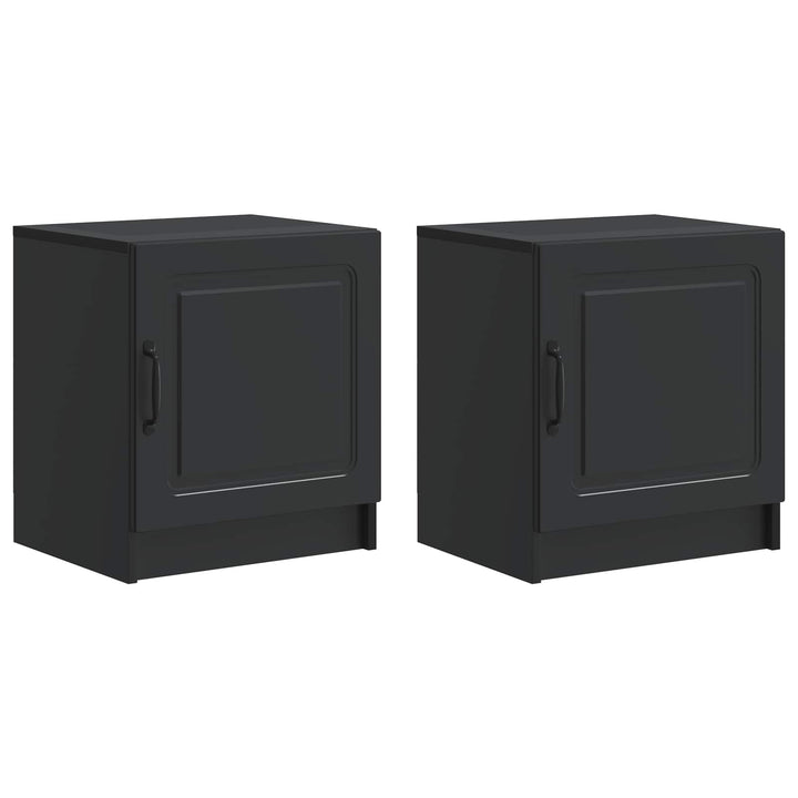 Natskab 2 pcs Sort 43 x 34,5 x 47 cm Konstrueret træ