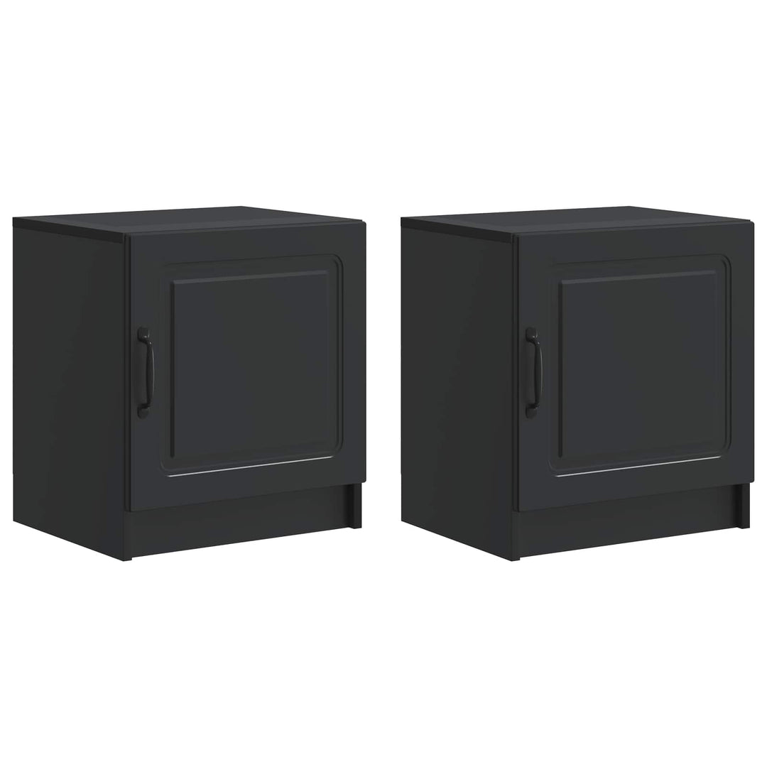 Natskab 2 pcs Sort 43 x 34,5 x 47 cm Konstrueret træ