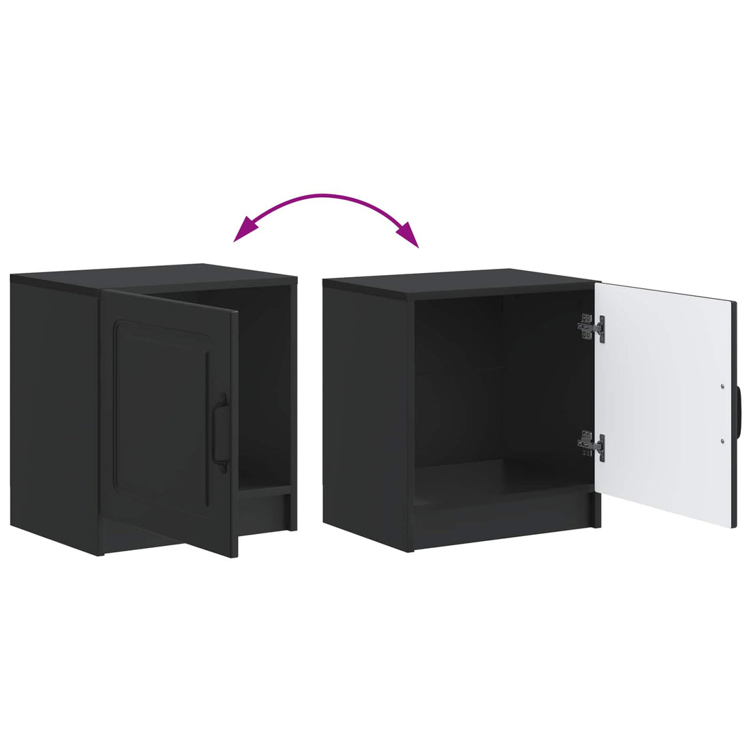 Natskab 2 pcs Sort 43 x 34,5 x 47 cm Konstrueret træ