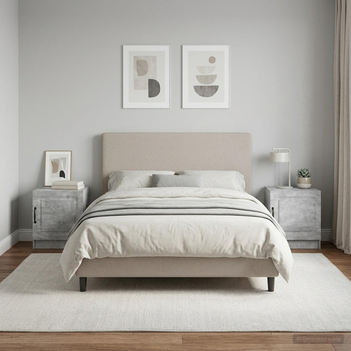 Natskab 2 pcs Betongrå 43 x 34,5 x 47 cm Konstrueret træ