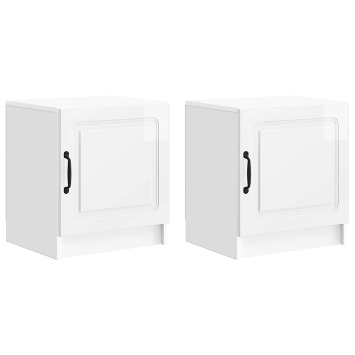 Natskab 2 pcs Hvid højglans 43 x 34,5 x 47 cm Konstrueret træ
