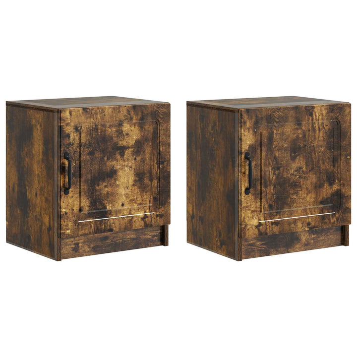 Natskab 2 pcs Røget eg 43 x 34,5 x 47 cm Konstrueret træ