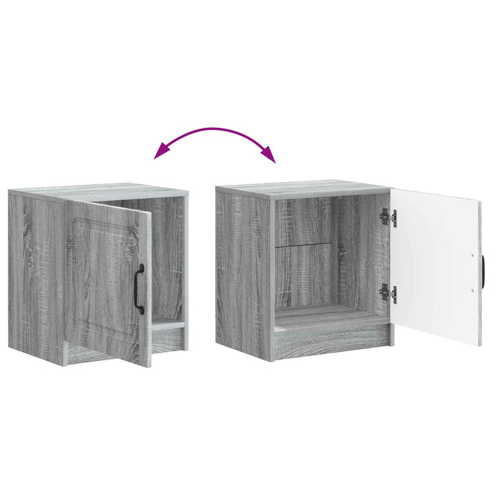 Natskab 2 pcs Grå sonoma-eg 43 x 34,5 x 47 cm Konstrueret træ