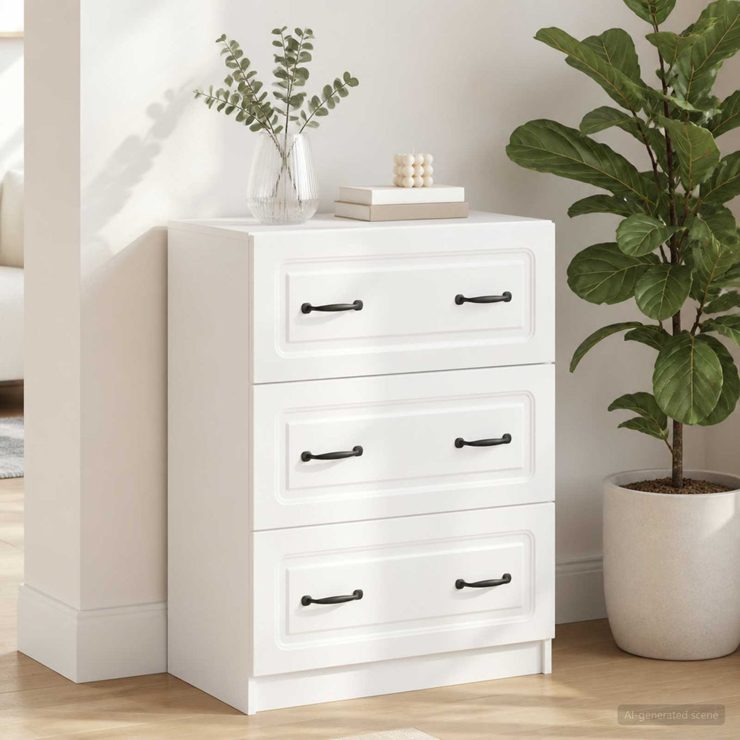 Skuffeskab Hvid 66 x 34,5 x 87 cm Konstrueret træ
