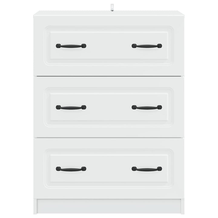 Skuffeskab Hvid 66 x 34,5 x 87 cm Konstrueret træ