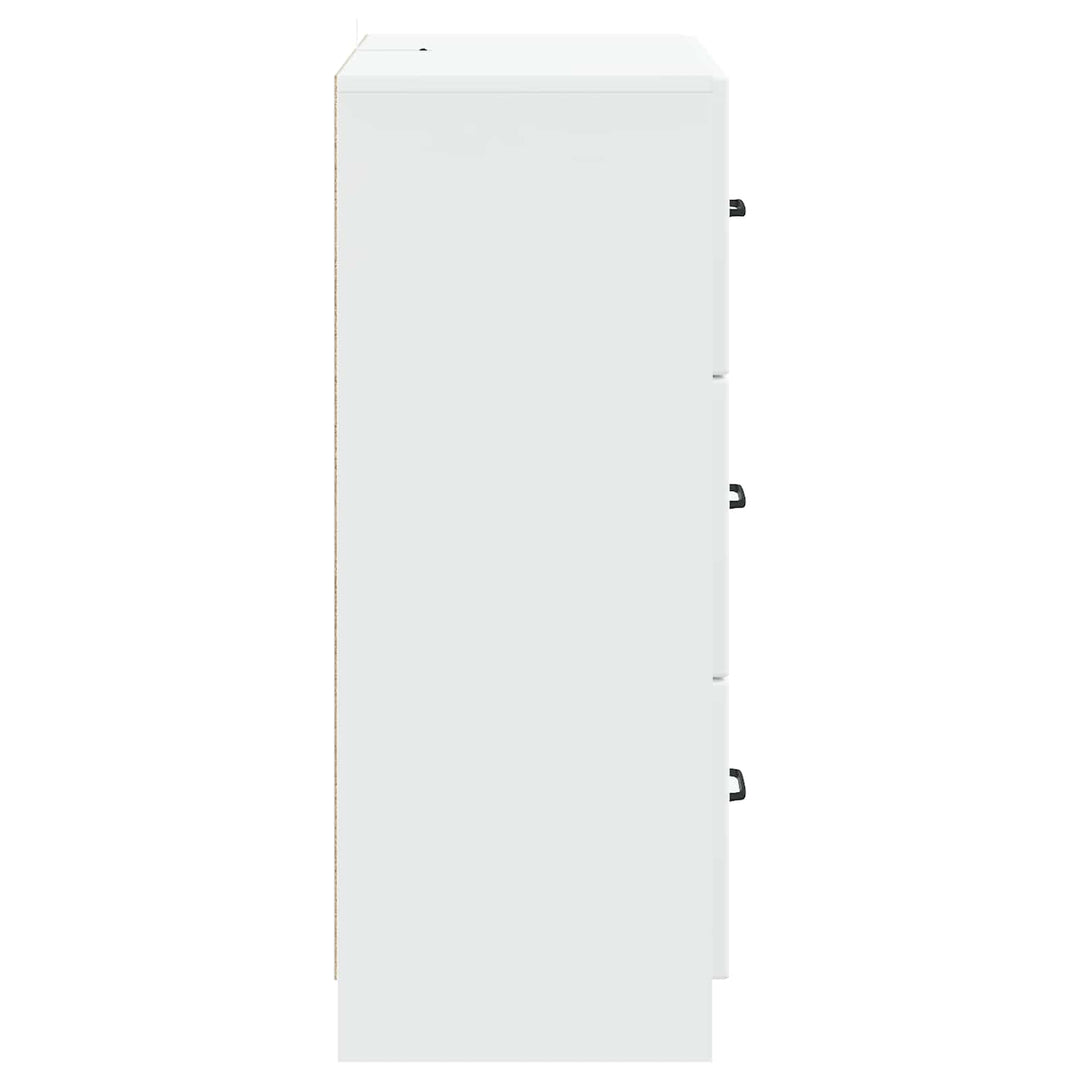 Skuffeskab Hvid 66 x 34,5 x 87 cm Konstrueret træ