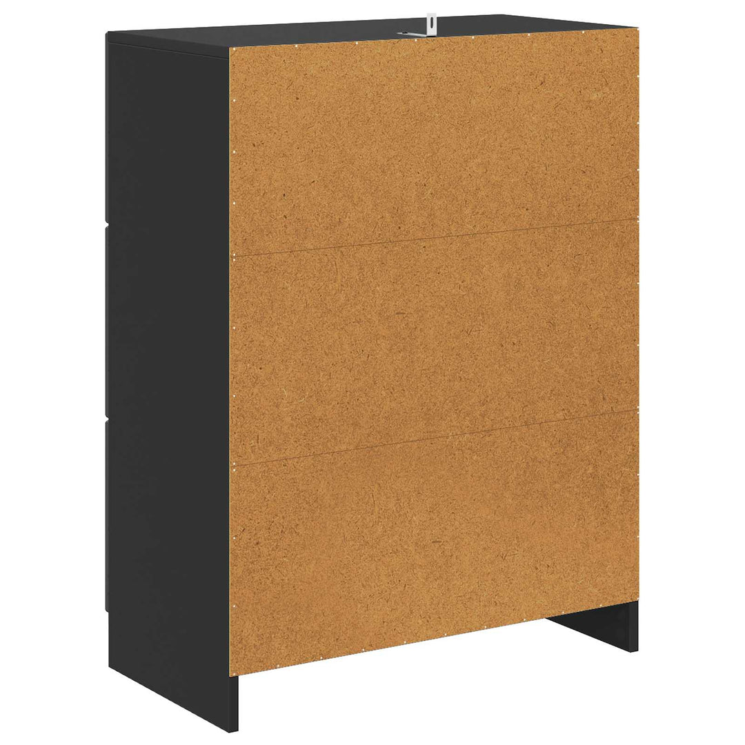 Skuffeskab Sort 66 x 34,5 x 87 cm Konstrueret træ
