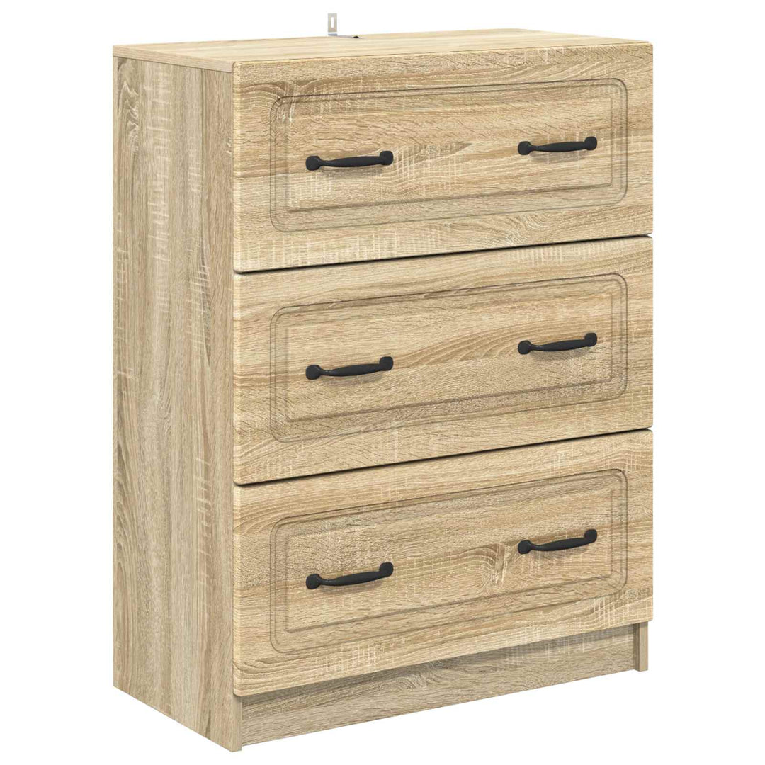 Skuffeskab Sonoma-eg 66 x 34,5 x 87 cm Konstrueret træ