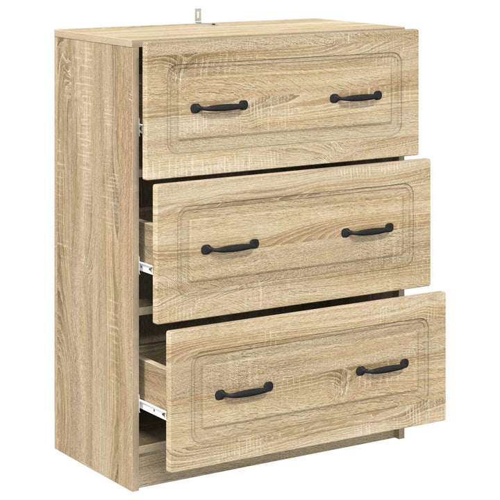Skuffeskab Sonoma-eg 66 x 34,5 x 87 cm Konstrueret træ