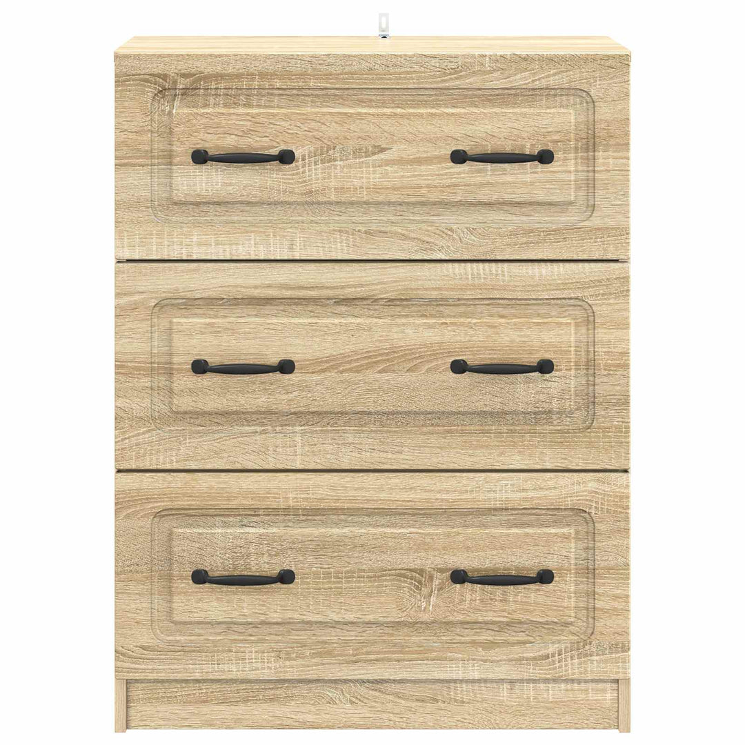 Skuffeskab Sonoma-eg 66 x 34,5 x 87 cm Konstrueret træ