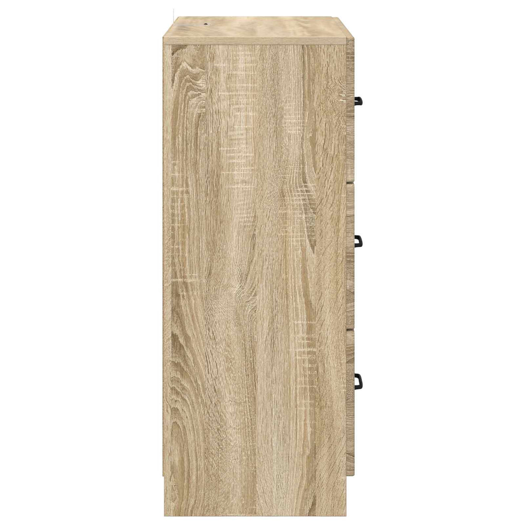 Skuffeskab Sonoma-eg 66 x 34,5 x 87 cm Konstrueret træ