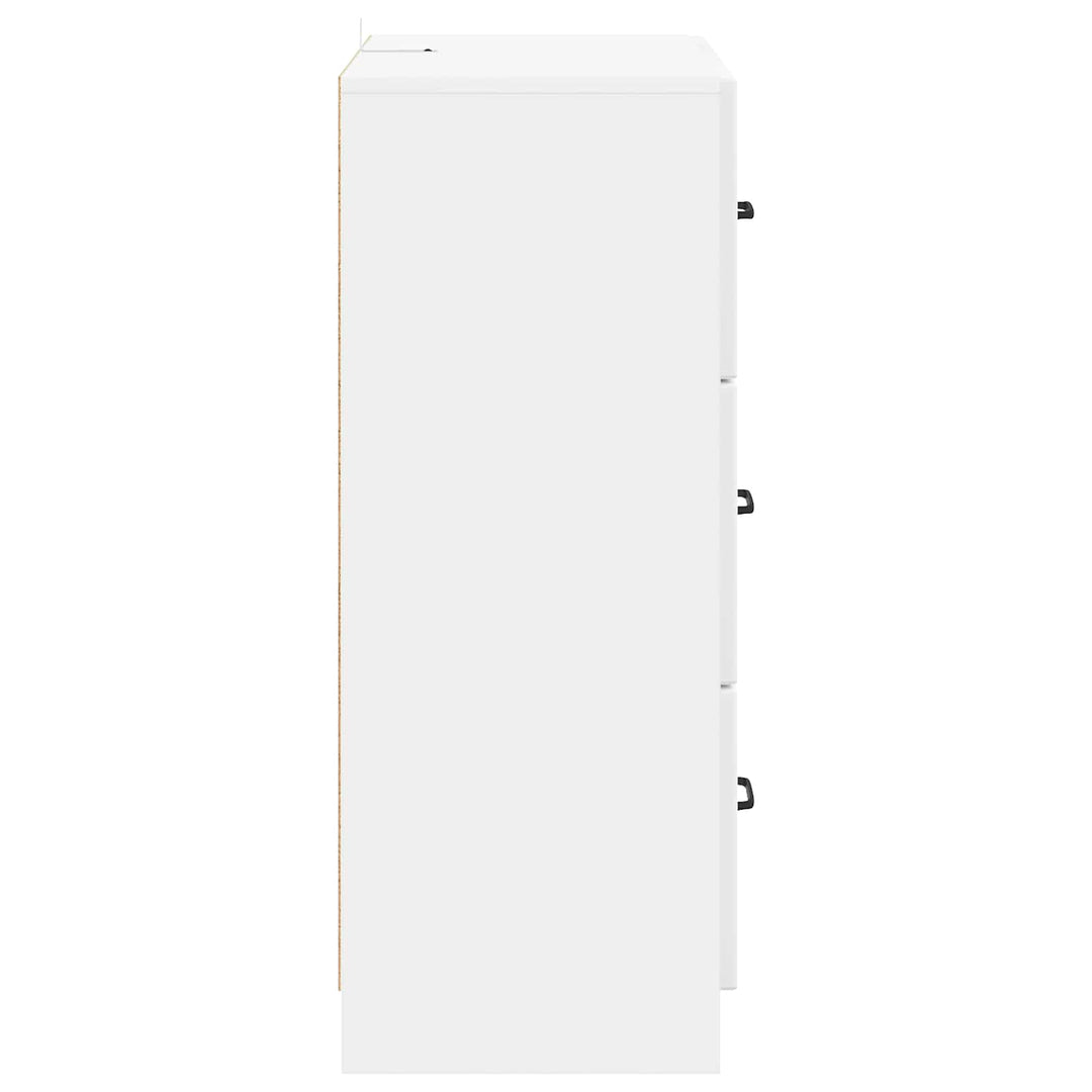 Skuffeskab Hvid højglans 66 x 34,5 x 87 cm Konstrueret træ