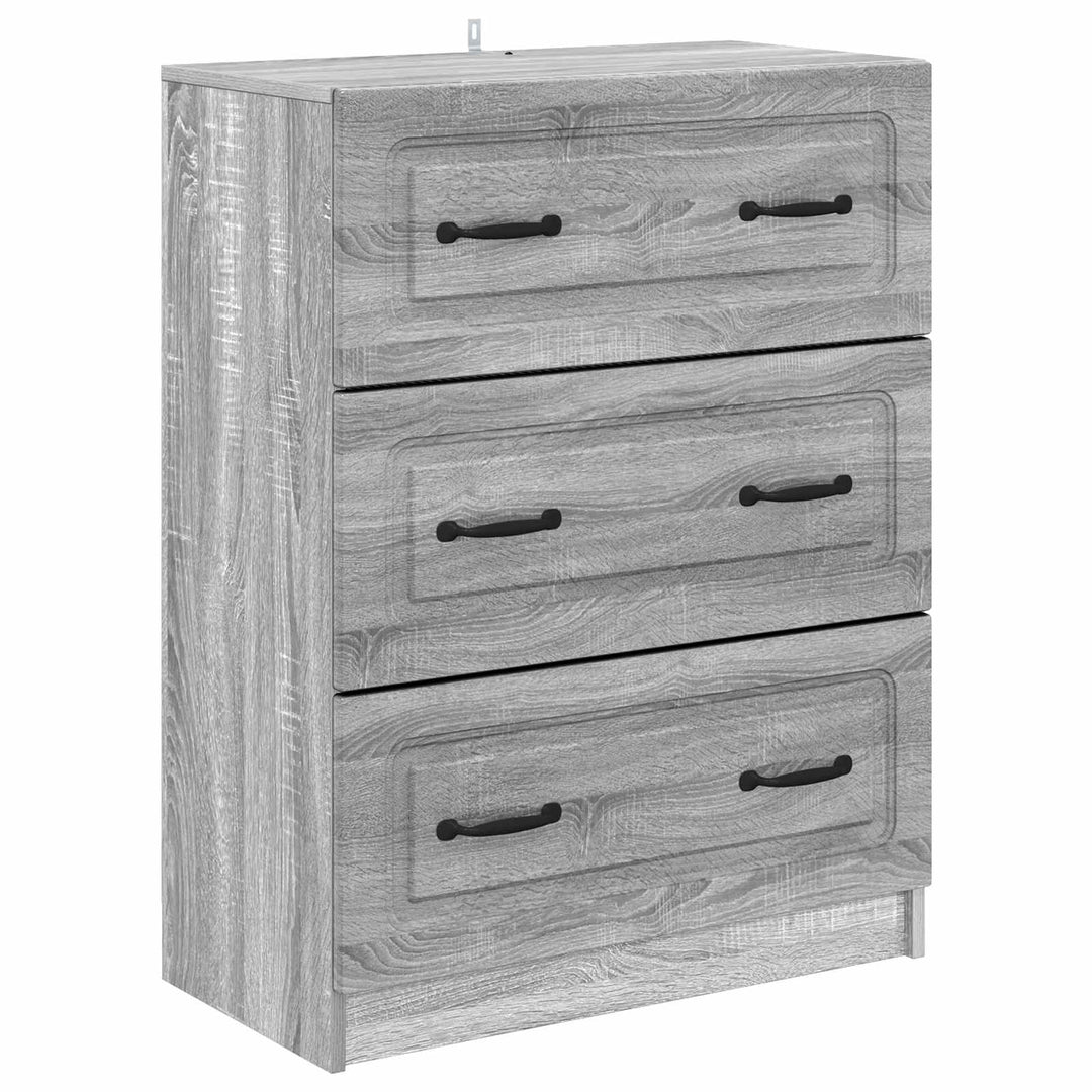 Skuffeskab Grå sonoma-eg 66 x 34,5 x 87 cm Konstrueret træ