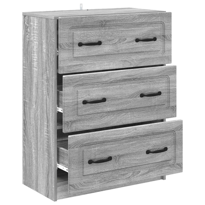 Skuffeskab Grå sonoma-eg 66 x 34,5 x 87 cm Konstrueret træ