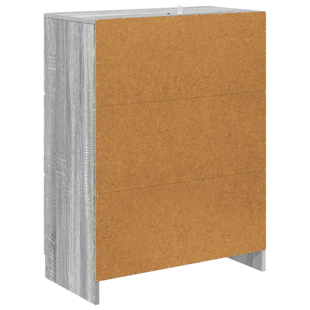 Skuffeskab Grå sonoma-eg 66 x 34,5 x 87 cm Konstrueret træ