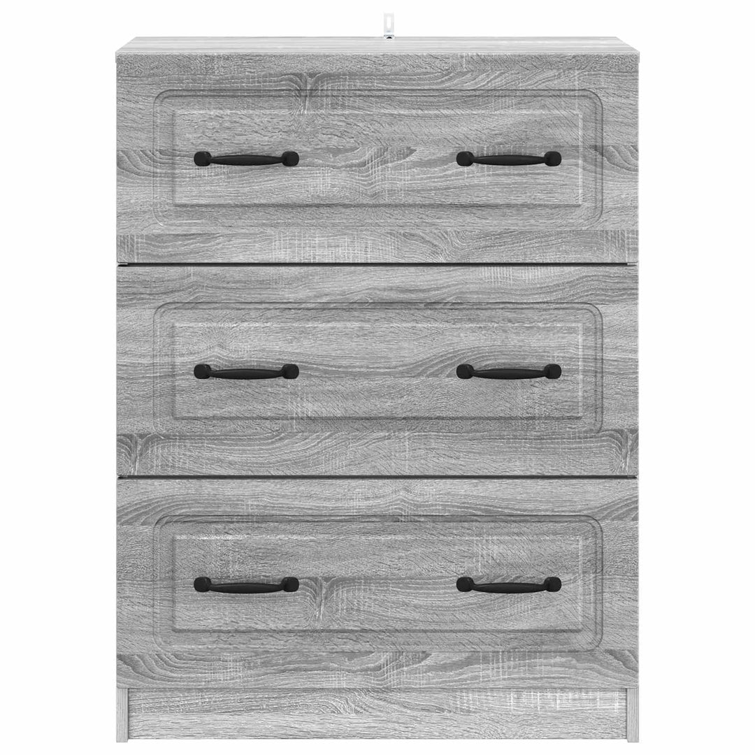 Skuffeskab Grå sonoma-eg 66 x 34,5 x 87 cm Konstrueret træ