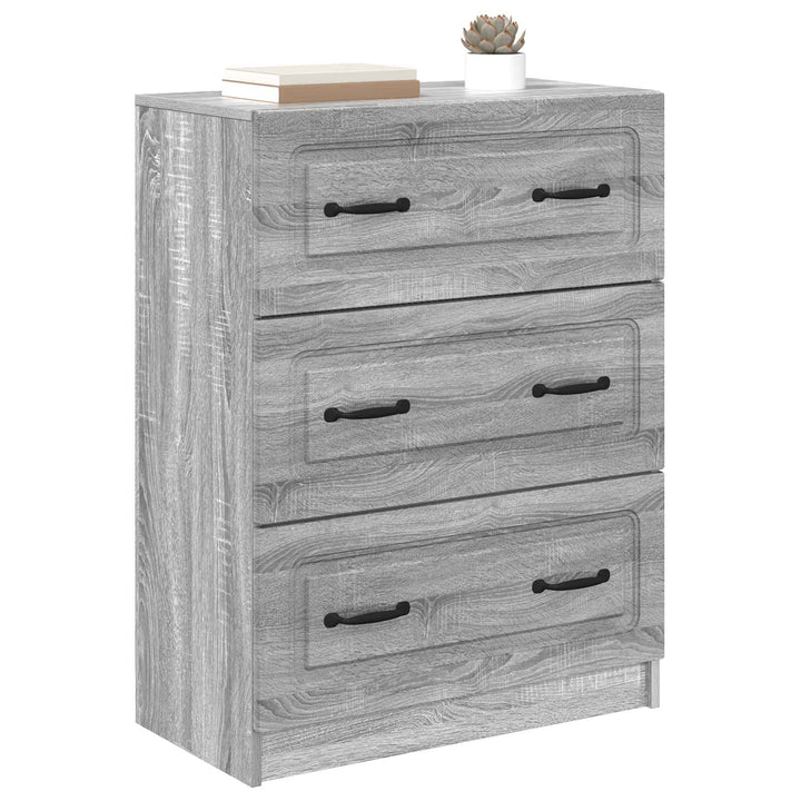 Skuffeskab Grå sonoma-eg 66 x 34,5 x 87 cm Konstrueret træ