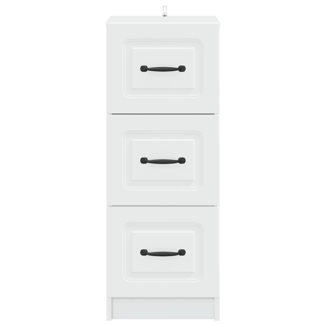 Skuffeskab Hvid 33 x 34,5 x 87 cm Konstrueret træ