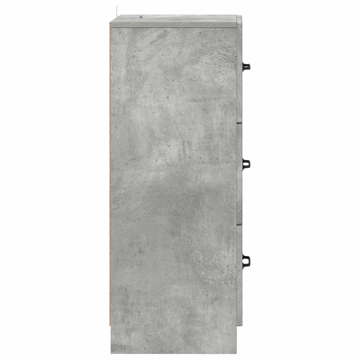 Skuffeskab Betongrå 33 x 34,5 x 87 cm Konstrueret træ